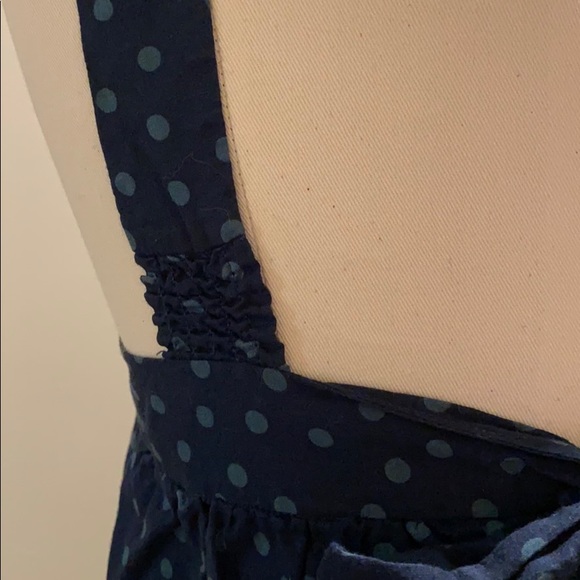 American Eagle Polka Dot Smock Tie Back Top - Picture 6 of 12